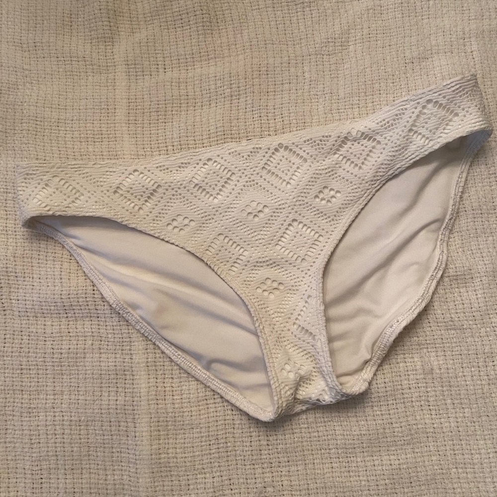 Large Aerie White Bikini Swim Bottom